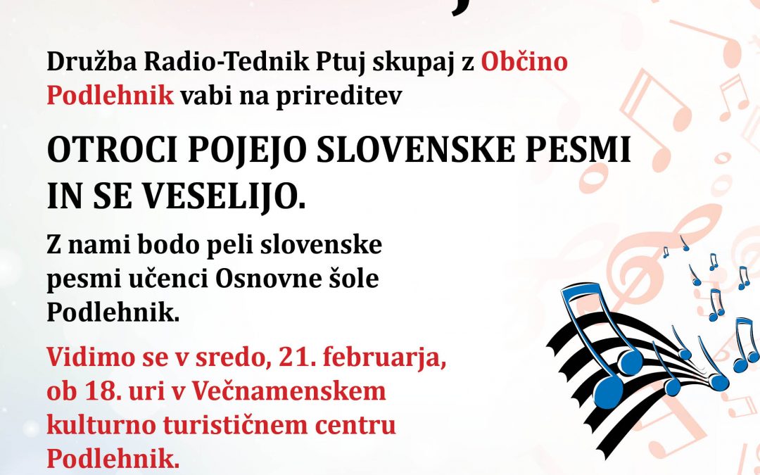 Otroci pojejo slovenske pesmi